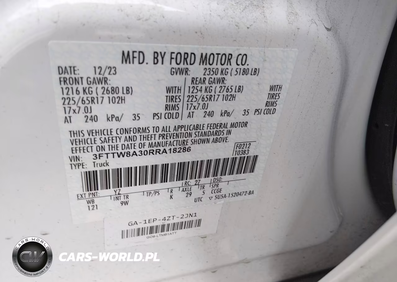 2024 Ford Maverick Xl VIN:3FTTW8A30RRA18286 - 9