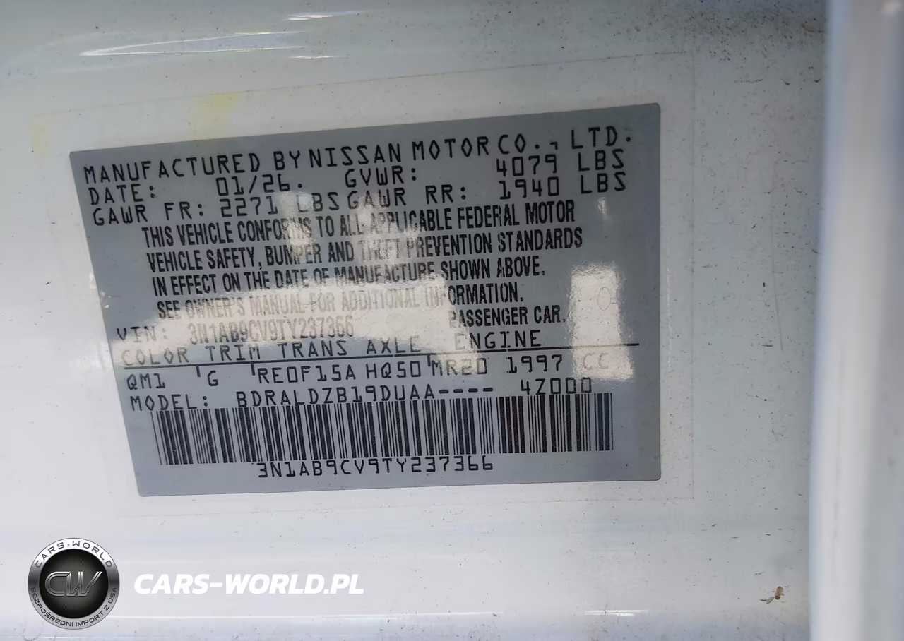 2026 Nissan Sentra Sv VIN:3N1AB9CV9TY237366 - 9