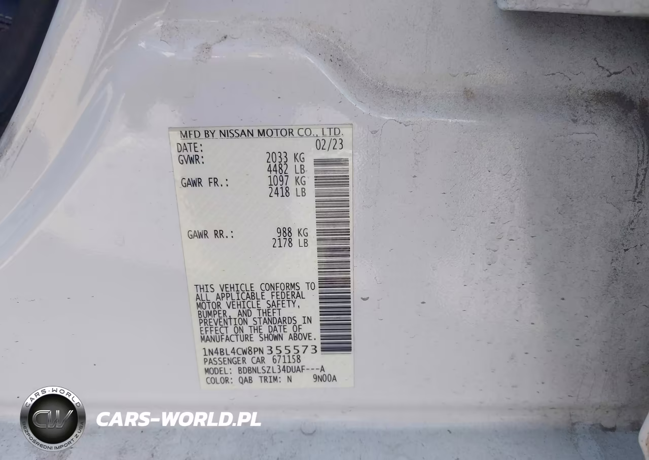 2023 Nissan Altima Sr Intelligent Awd VIN:1N4BL4CW8PN355573 - 9
