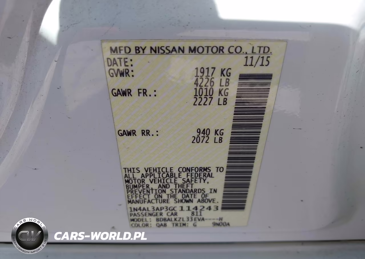 2016 Nissan Altima 2.5 Sv VIN:1N4AL3AP3GC114243 - 9