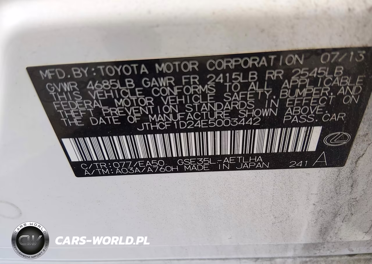 2014 Lexus Is 250 VIN:JTHCF1D24E5003442 - 9