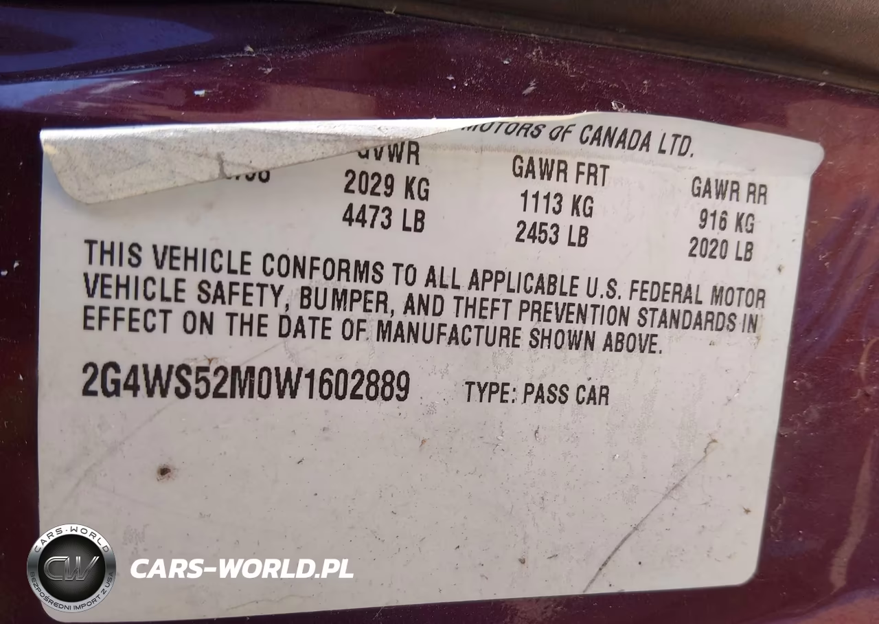 1998 Buick Century Custom VIN:2G4WS52M0W1602889 - 9