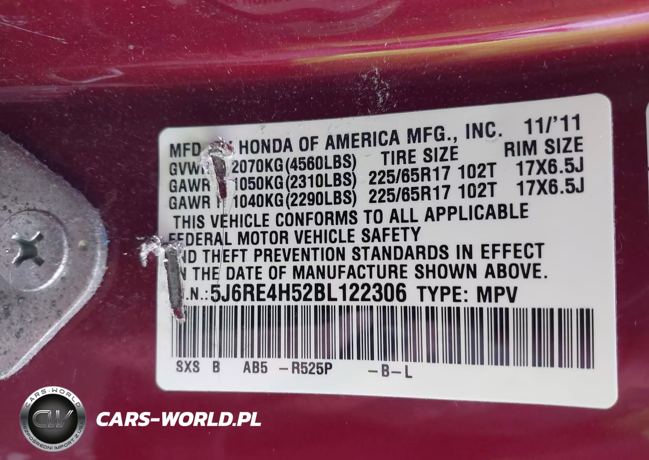 2011 Honda Cr-V Ex VIN:5J6RE4H52BL122306 - 9