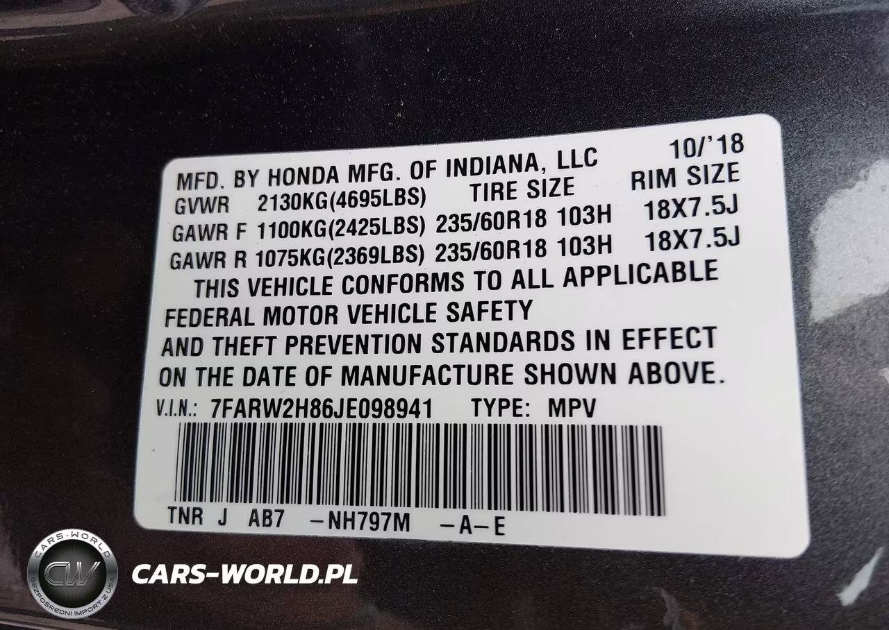 2018 Honda Cr-V Ex-L-Ex-L Navi VIN:7FARW2H86JE098941 - 9