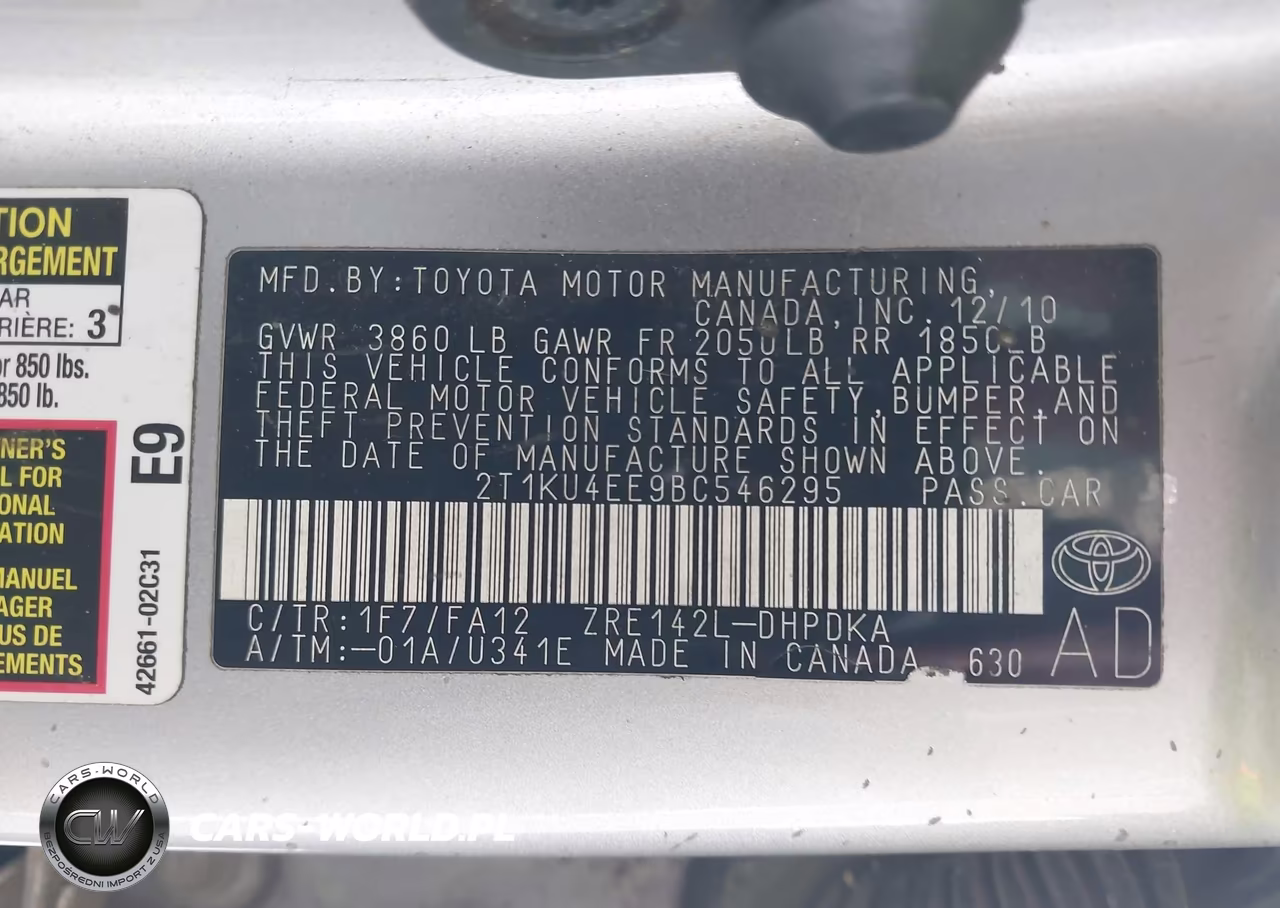 2011 Toyota Matrix VIN:2T1KU4EE9BC546295 - 9