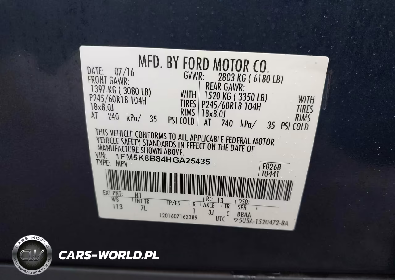 2017 Ford Explorer VIN:1FM5K8B84HGA25435 - 9