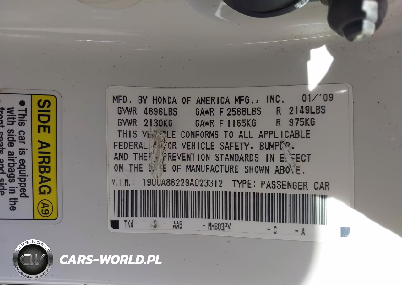 2009 Acura Tl 3.5 VIN:19UUA86229A023312 - 9