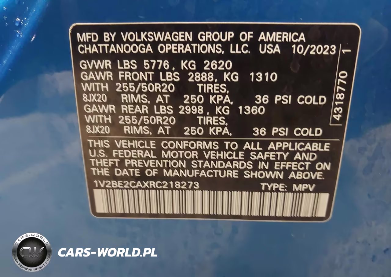 2024 Volkswagen Atlas Cross Sport 2.0T Sel VIN:1V2BE2CAXRC218273 - 9