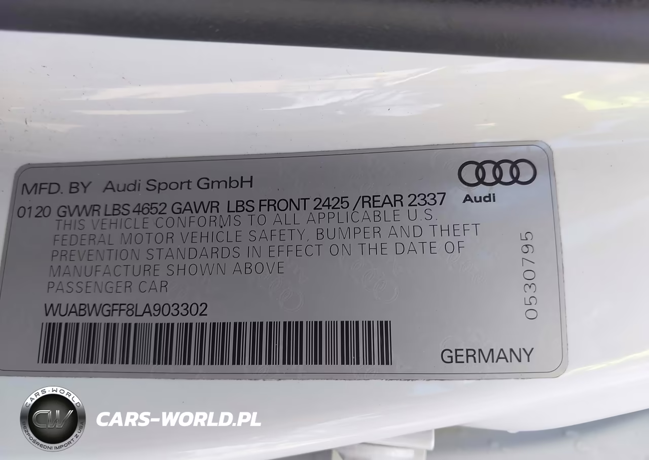 2020 Audi Rs 3 Tfsi Quattro S Tronic VIN:WUABWGFF8LA903302 - 9