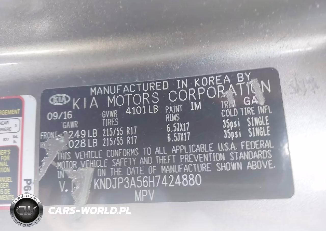 2017 Kia Soul + VIN:KNDJP3A56H7424880 - 9
