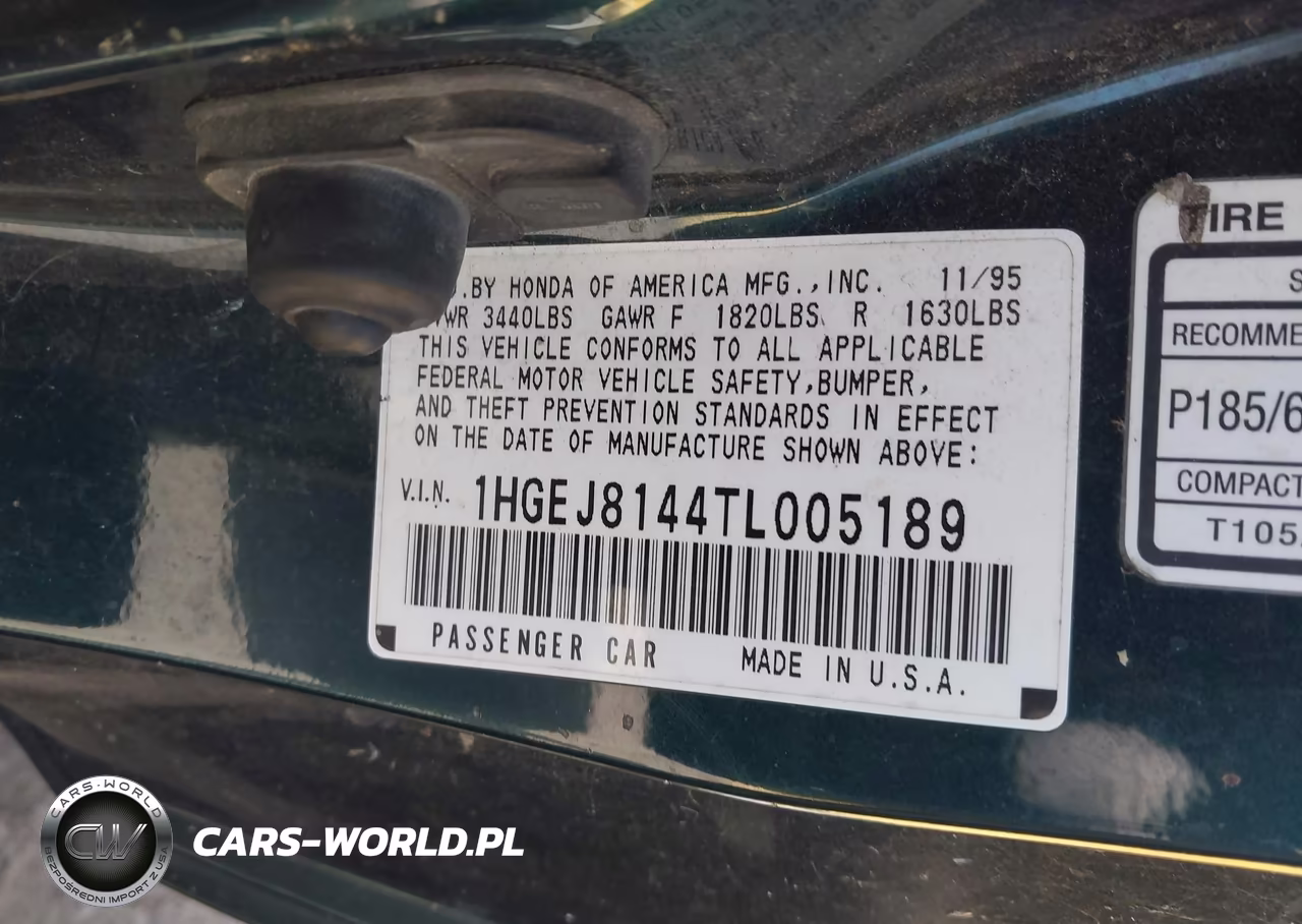 1996 Honda Civic Ex VIN:1HGEJ8144TL005189 - 9