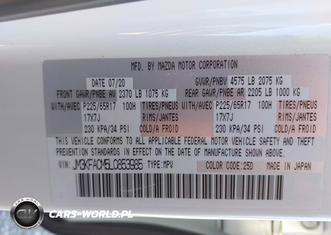 2020 Mazda Cx-5 Touring VIN:JM3KFACM5L0853985 - 9