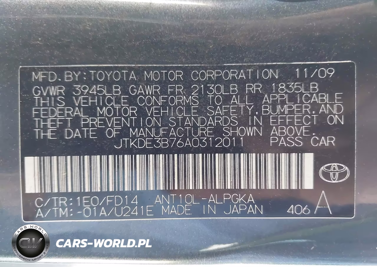 2010 Scion Tc VIN:JTKDE3B76A0312011 - 9
