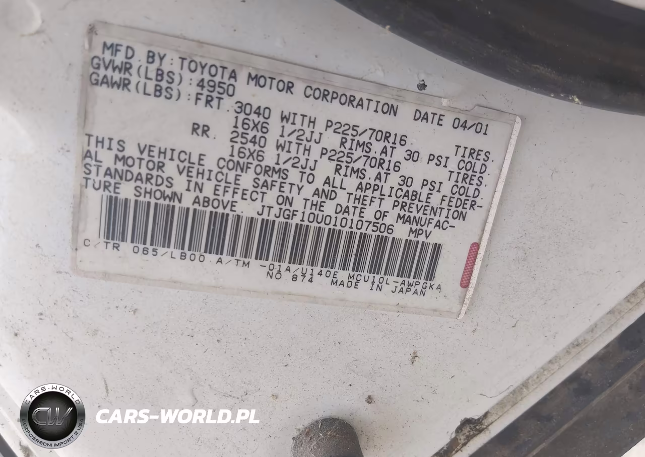 2001 Lexus Rx 300 VIN:JTJGF10U010107506 - 9