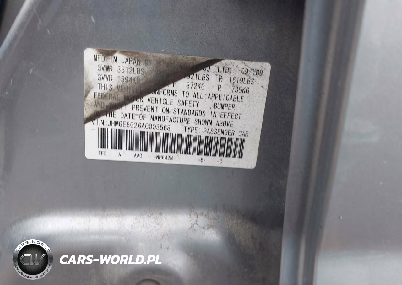 2010 Honda Fit VIN:JHMGE8G26AC003568 - 9