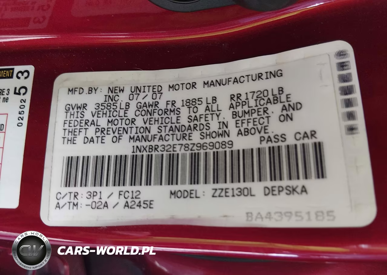 2008 Toyota Corolla S VIN:1NXBR32E78Z969089 - 9