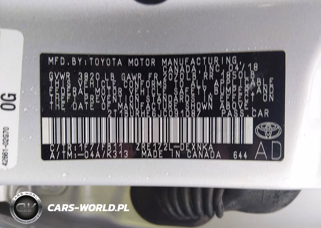 2018 Toyota Corolla Le VIN:2T1BURHE6JC091087 - 9