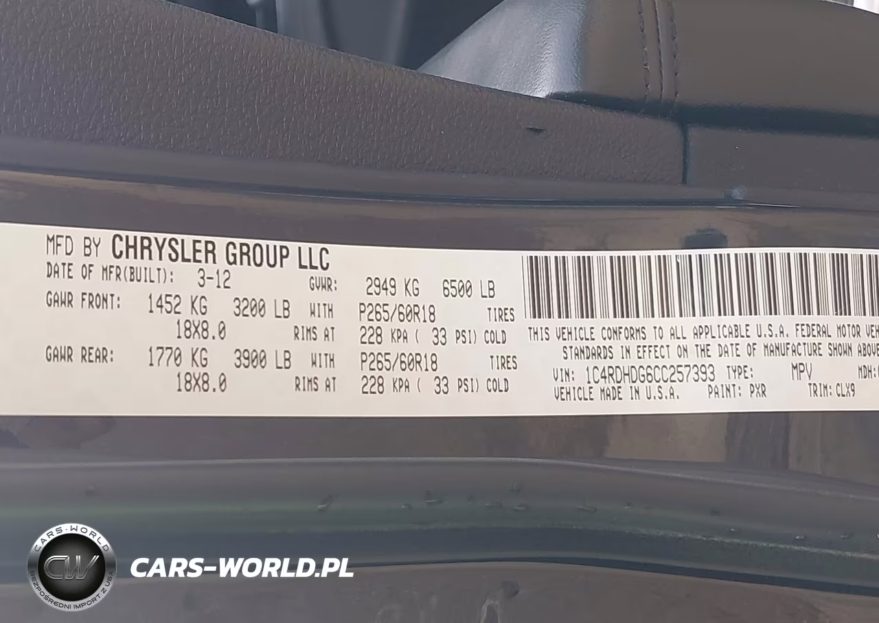 2012 Dodge Durango Crew VIN:1C4RDHDG6CC257393 - 9