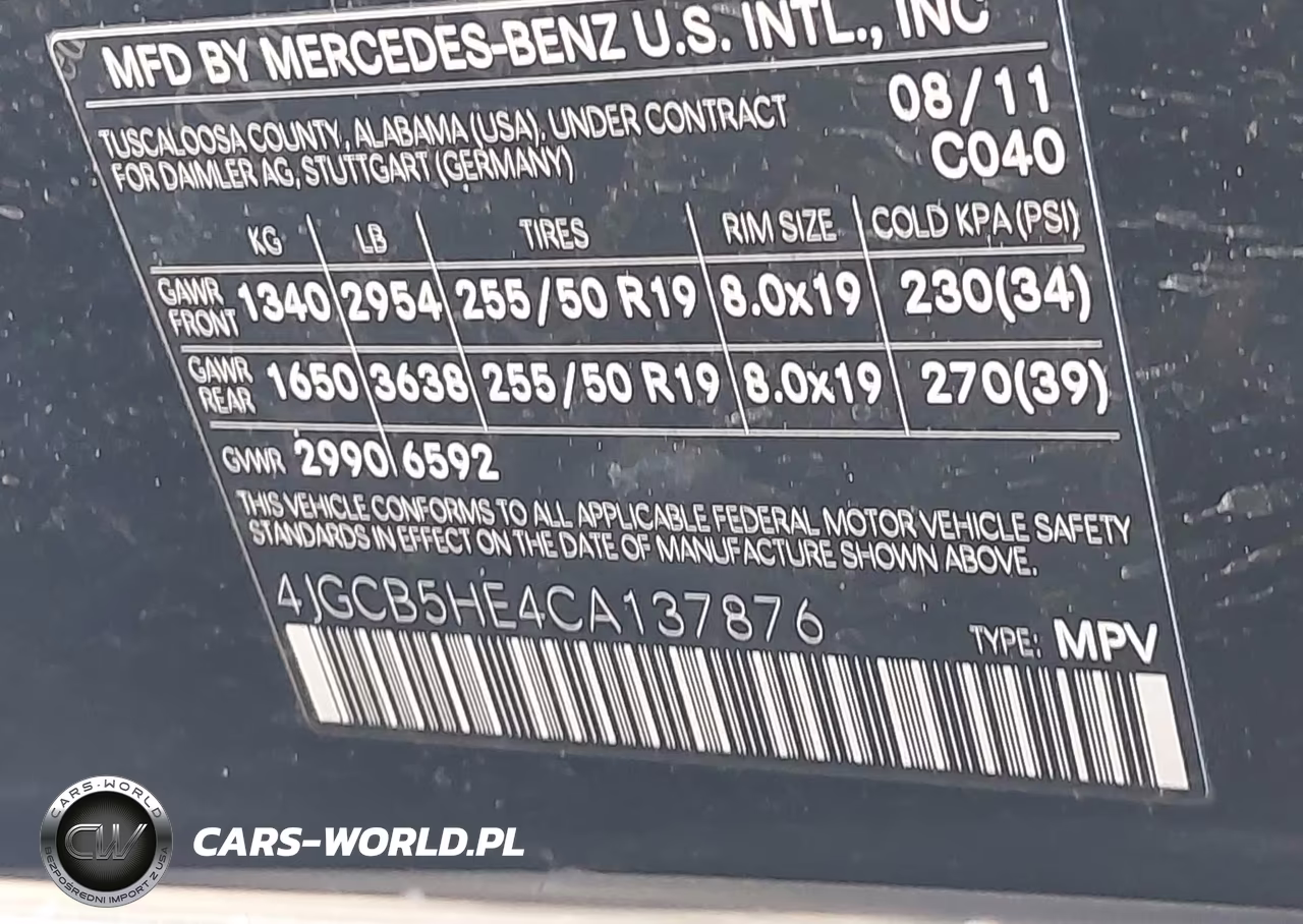 2012 Mercedes-Benz R 350 4Matic VIN:4JGCB5HE4CA137876 - 9