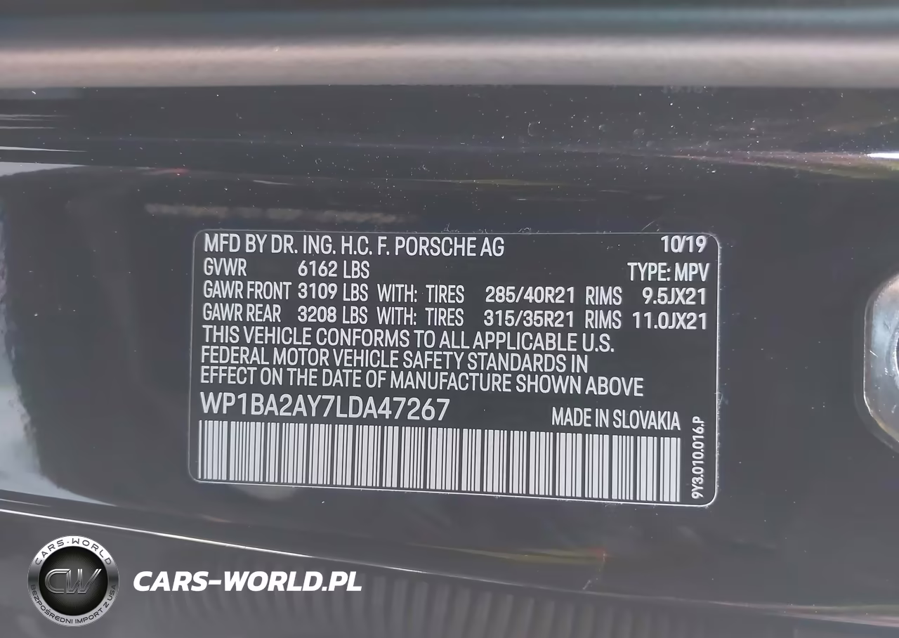 2020 Porsche Cayenne Coupe VIN:WP1BA2AY7LDA47267 - 9