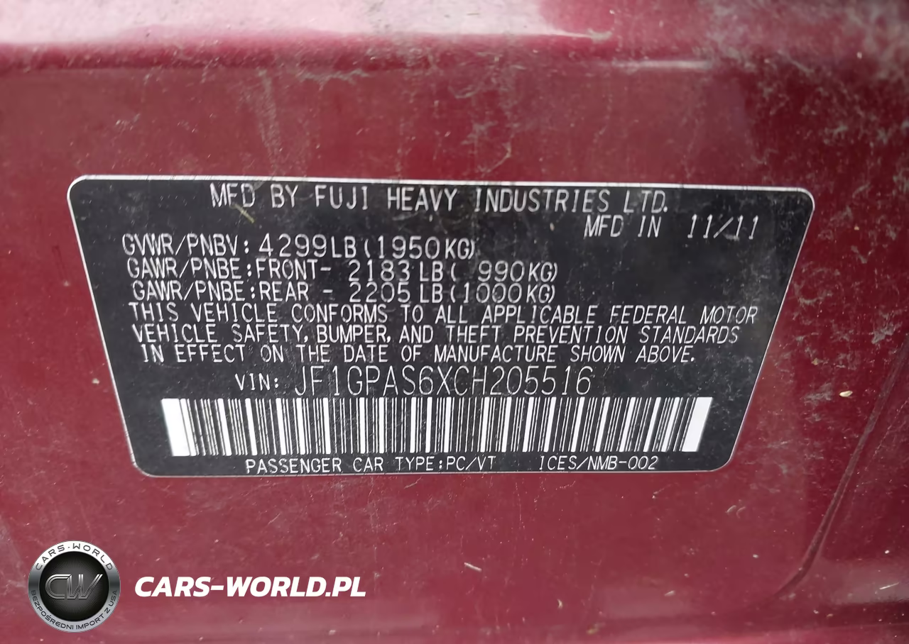 2012 Subaru Impreza 2.0I Sport Limited VIN:JF1GPAS6XCH205516 - 9