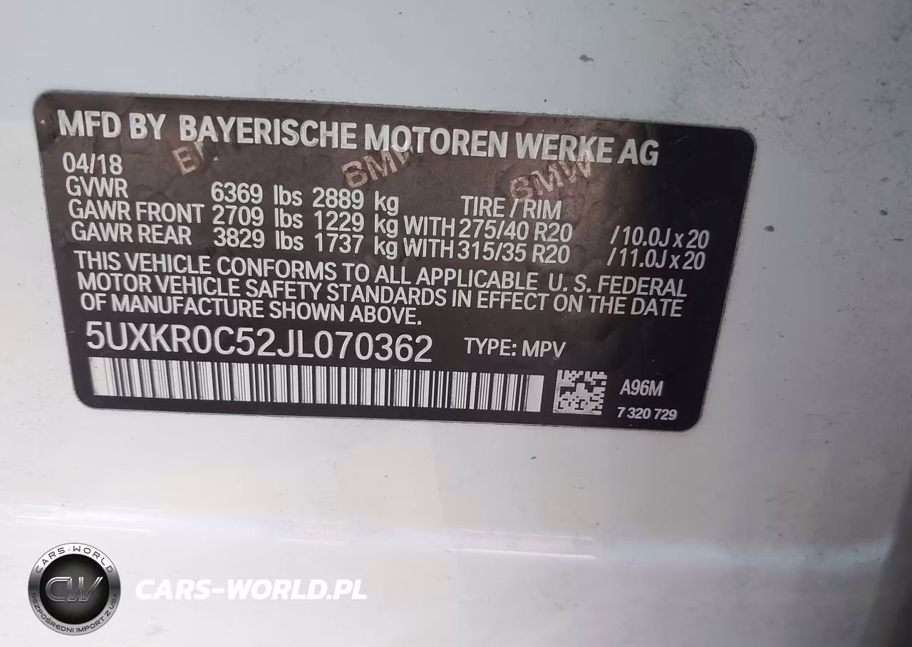 2018 BMW X5 xDrive35I VIN:5UXKR0C52JL070362 - 9