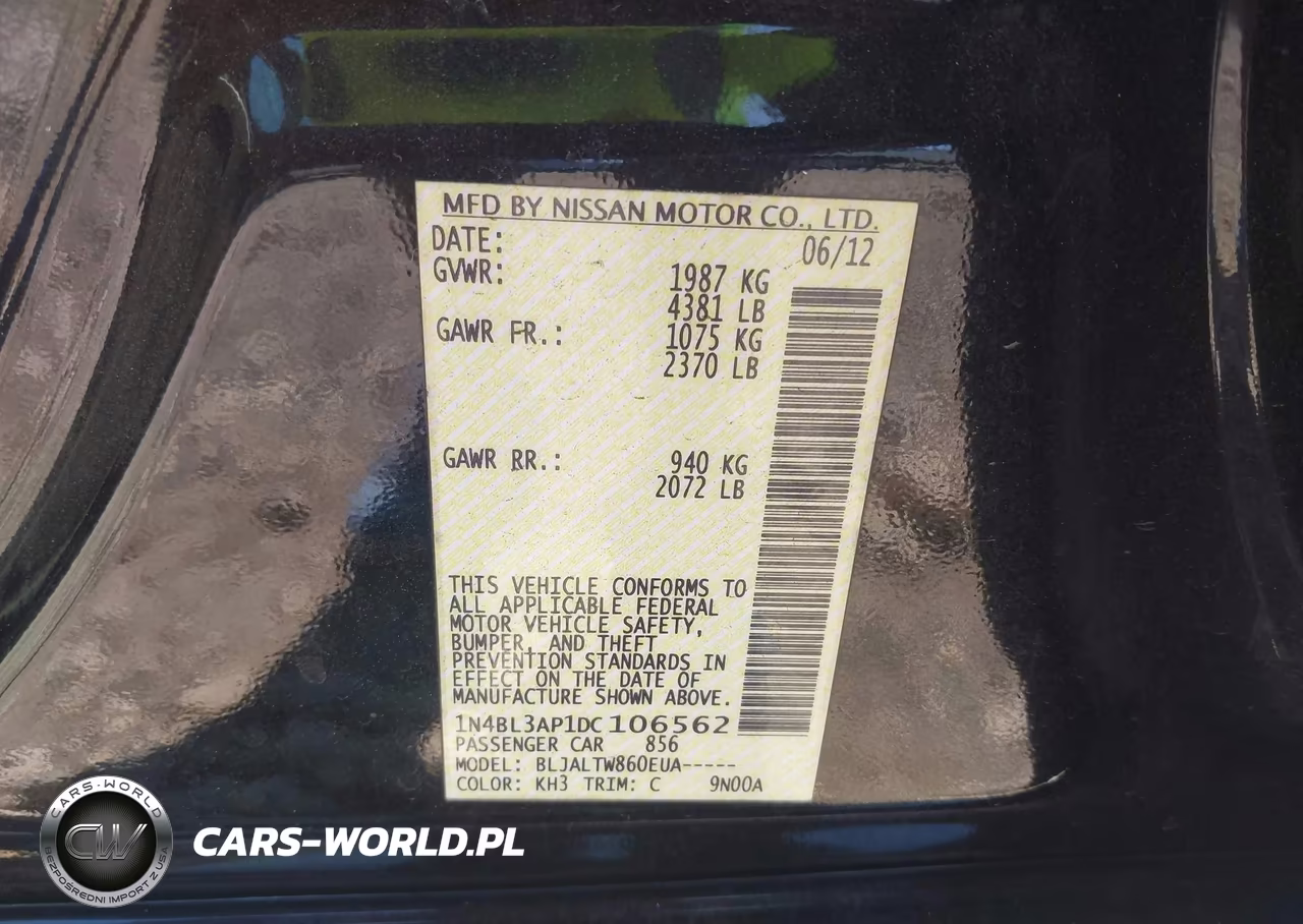 2013 Nissan Altima 3.5S-3.5Sv-3.5Sl VIN:1N4BL3AP1DC106562 - 9
