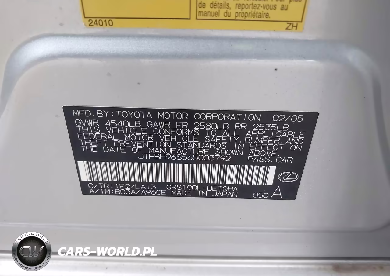 2006 Lexus Gs 300 VIN:JTHBH96S565003792 - 9