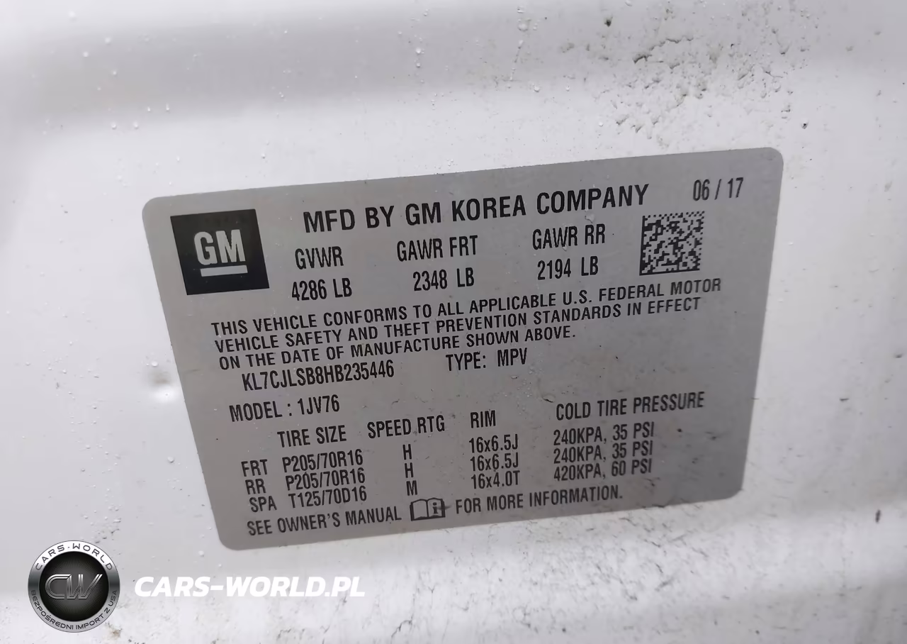 2017 Chevrolet Trax Lt VIN:KL7CJLSB8HB235446 - 9