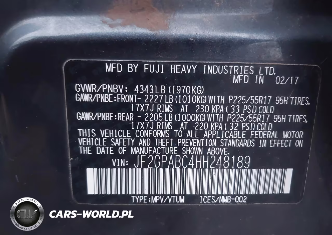 2017 Subaru Crosstrek 2.0I Premium VIN:JF2GPABC4HH248189 - 9