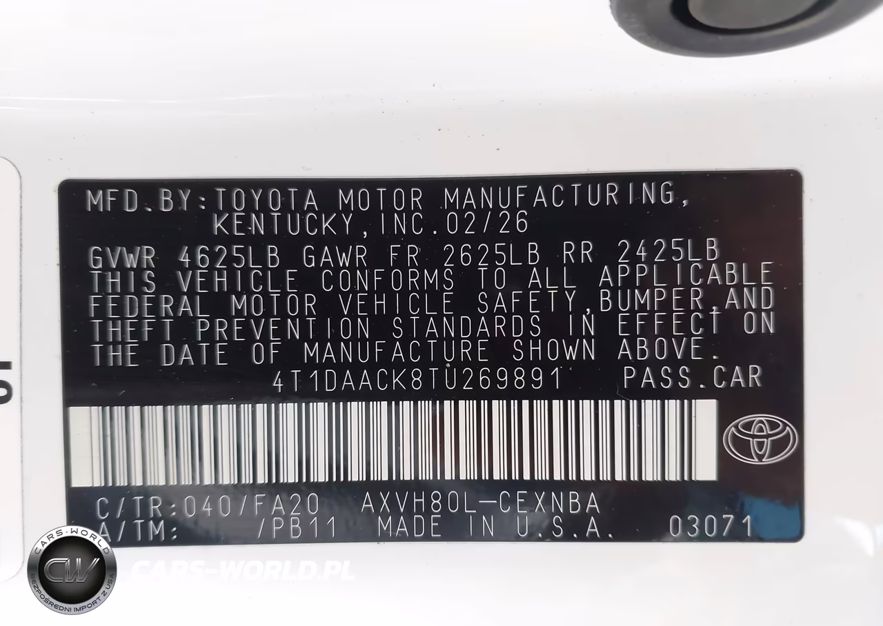 2026 Toyota Camry Le VIN:4T1DAACK8TU269891 - 9