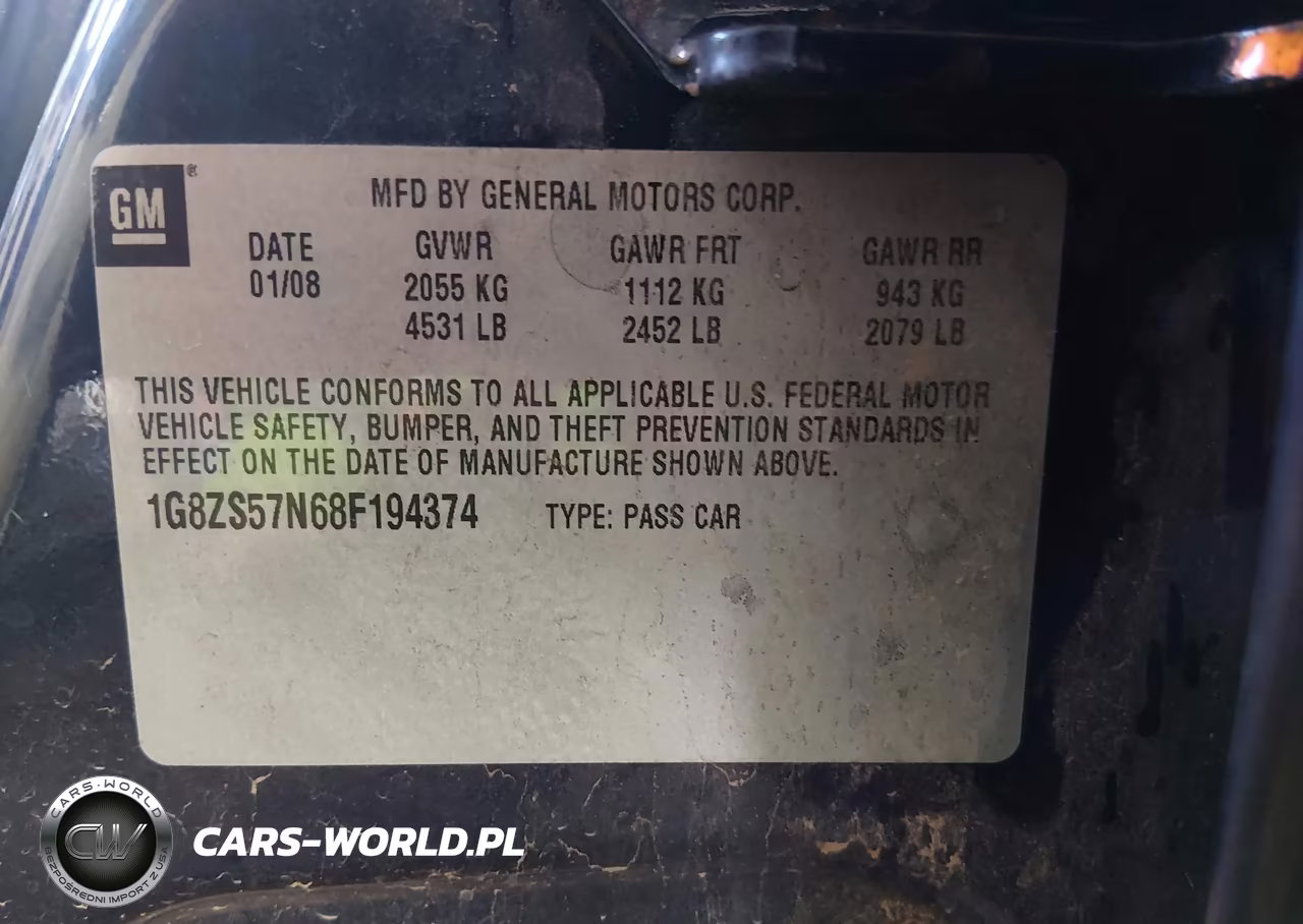 2008 Saturn Aura Xe VIN:1G8ZS57N68F194374 - 9