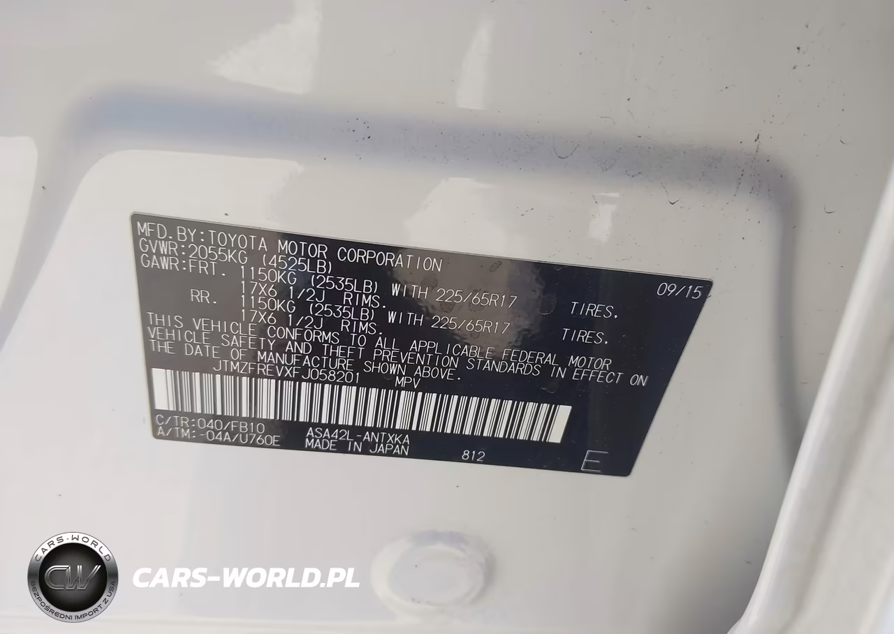 2015 Toyota Rav4 Le VIN:JTMZFREVXFJ058201 - 9