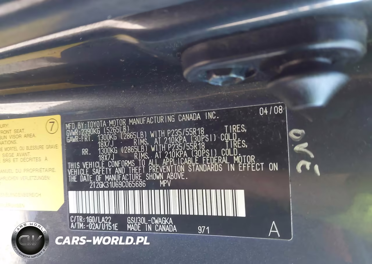 2009 Lexus Rx 350 VIN:2T2GK31U69C065686 - 9