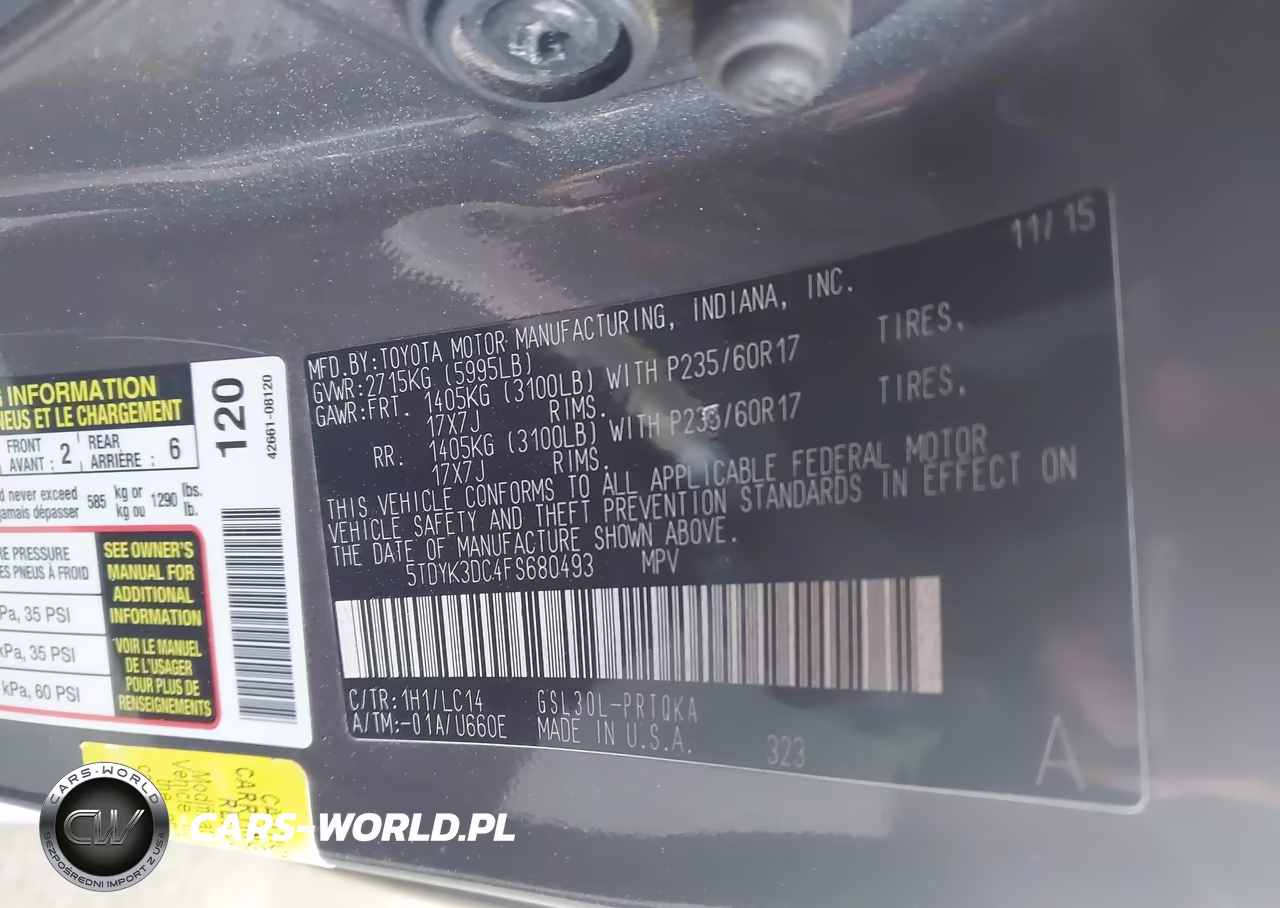 2015 Toyota Sienna Xle 8 Passenger VIN:5TDYK3DC4FS680493 - 9