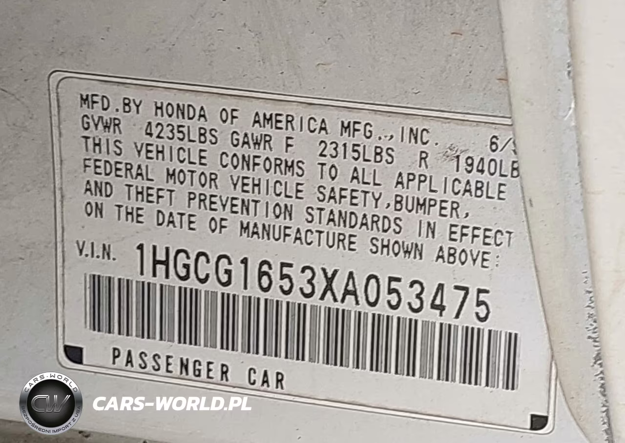 1999 Honda Accord Ex V6 VIN:1HGCG1653XA053475 - 9