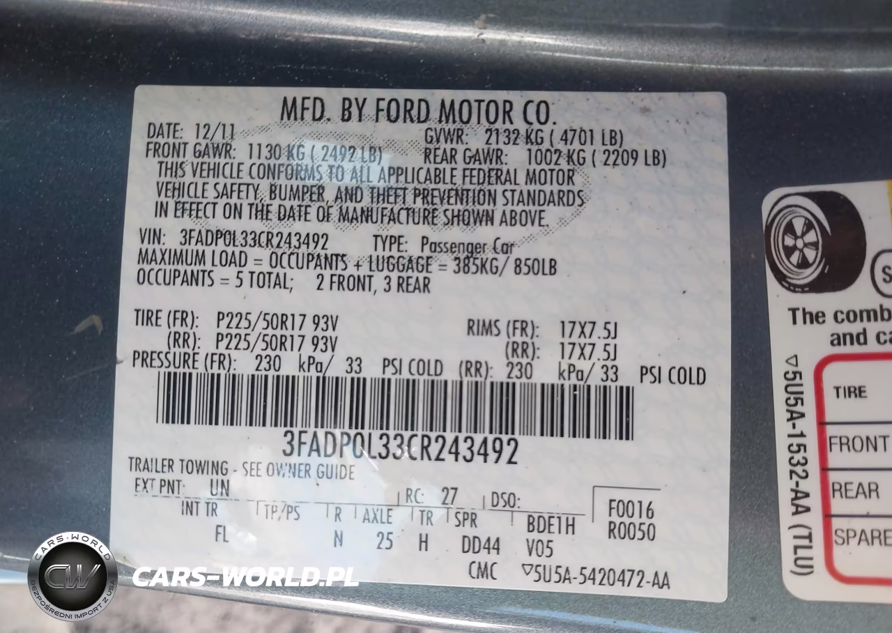2012 Ford Fusion Hybrid VIN:3FADP0L33CR243492 - 9