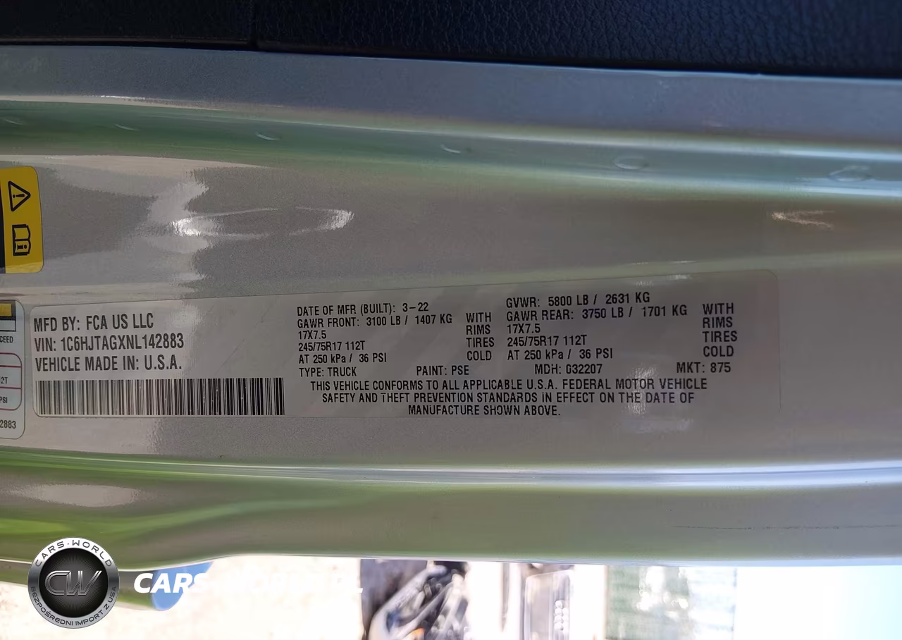 2022 Jeep Gladiator Altitude 4X4 VIN:1C6HJTAGXNL142883 - 9