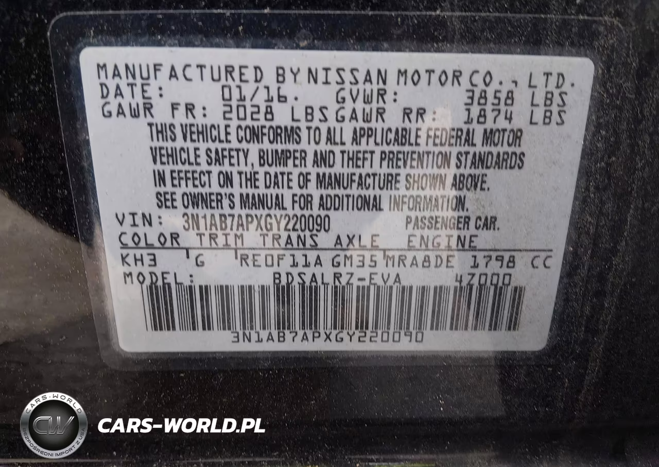 2016 Nissan Sentra Sr VIN:3N1AB7APXGY220090 - 9