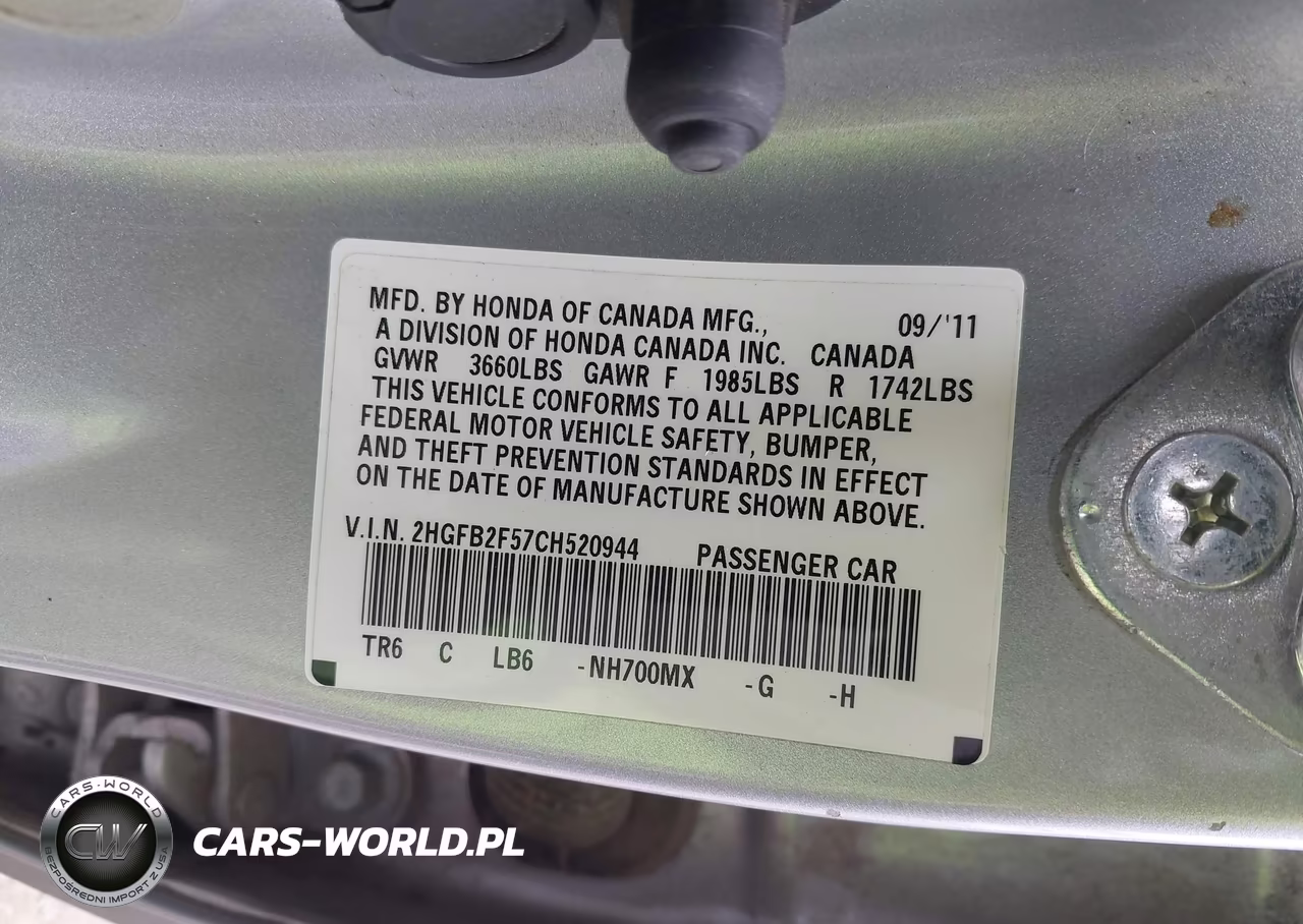 2012 Honda Civic Lx VIN:2HGFB2F57CH520944 - 9