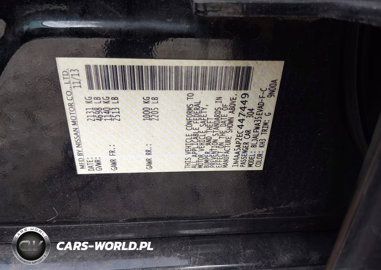 2014 Nissan Maxima 3.5 Sv VIN:1N4AA5AP2EC447449 - 9