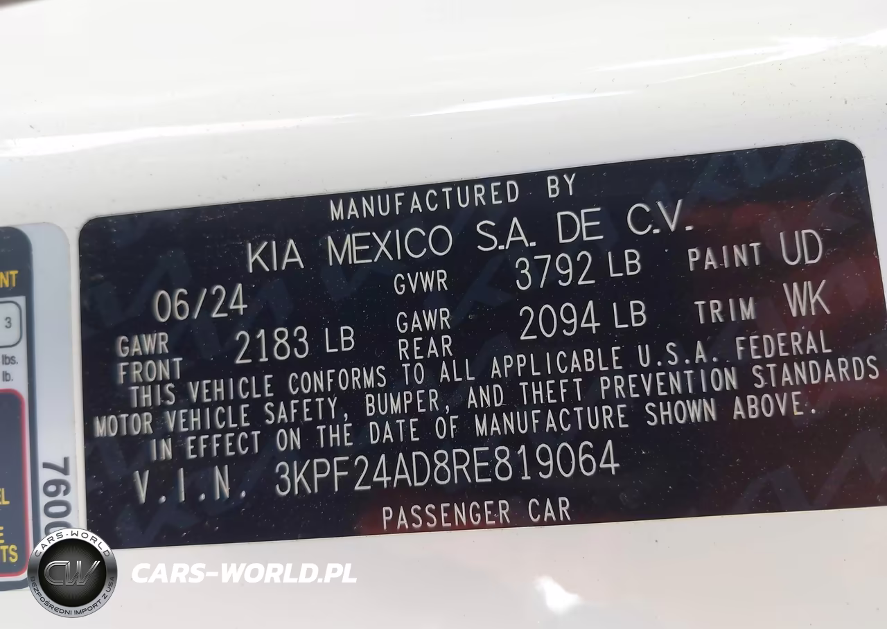 2024 Kia Forte Lx VIN:3KPF24AD8RE819064 - 9