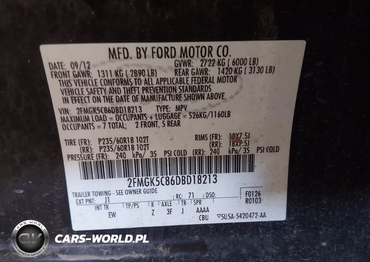 2013 Ford Flex Sel VIN:2FMGK5C86DBD18213 - 9