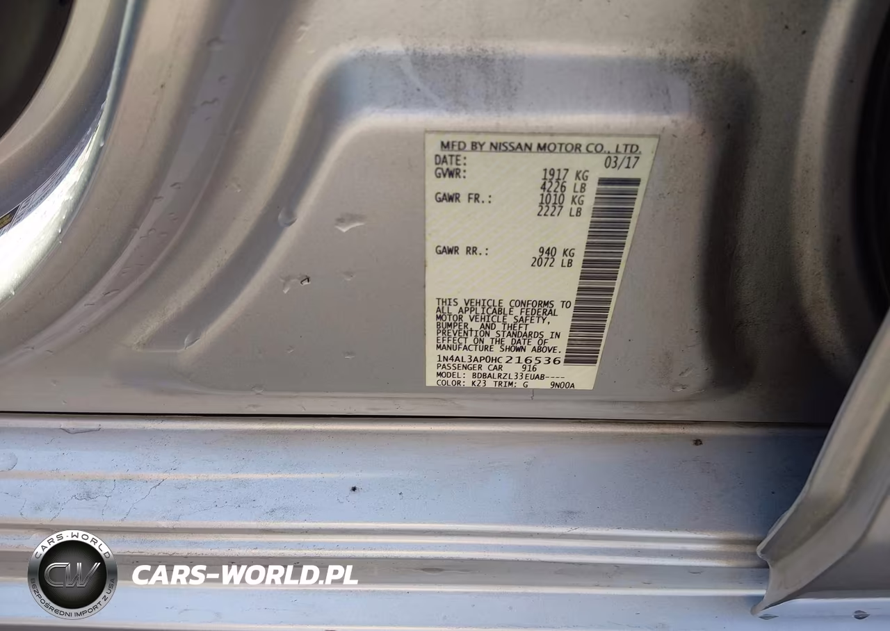 2017 Nissan Altima 2.5 Sl VIN:1N4AL3AP0HC216536 - 9
