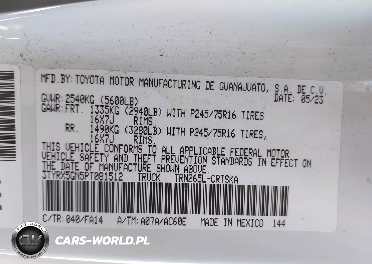 2023 Toyota Tacoma Sr VIN:3TYRX5GN5PT081512 - 9