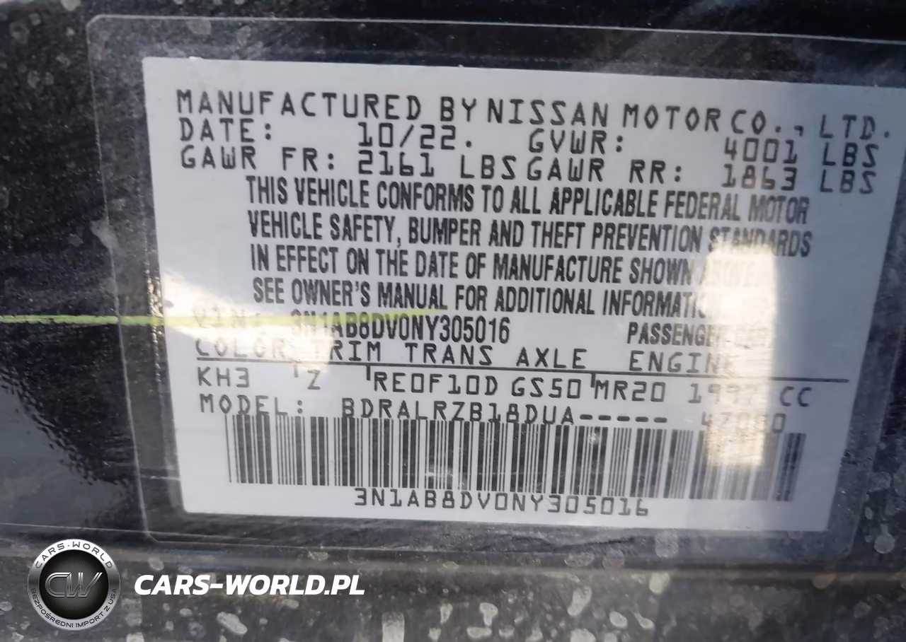 2022 Nissan Sentra Sr Xtronic Cvt VIN:3N1AB8DV0NY305016 - 9