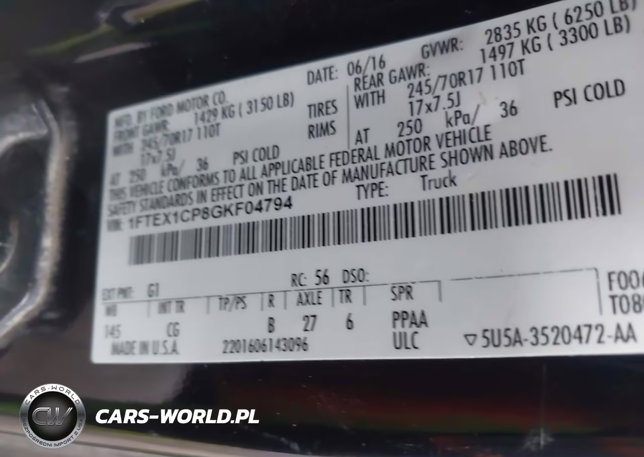 2016 Ford F-150 Xl VIN:1FTEX1CP8GKF04794 - 9