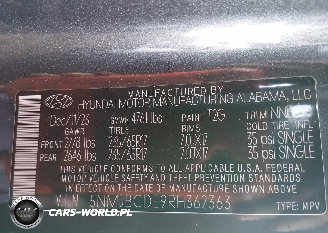 2024 Hyundai Tucson Sel VIN:5NMJBCDE9RH362363 - 9