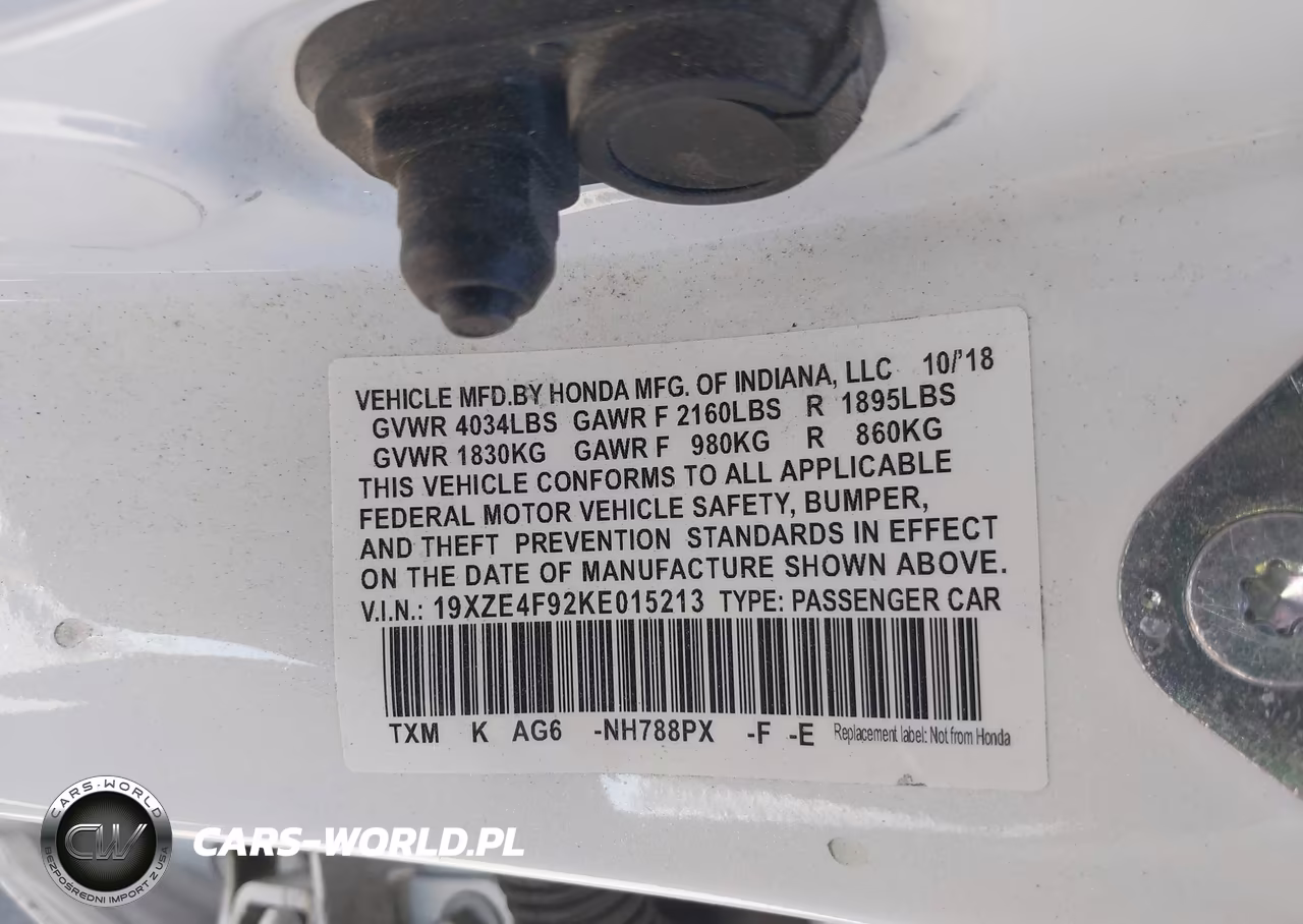 2019 Honda Insight Touring VIN:19XZE4F92KE015213 - 9