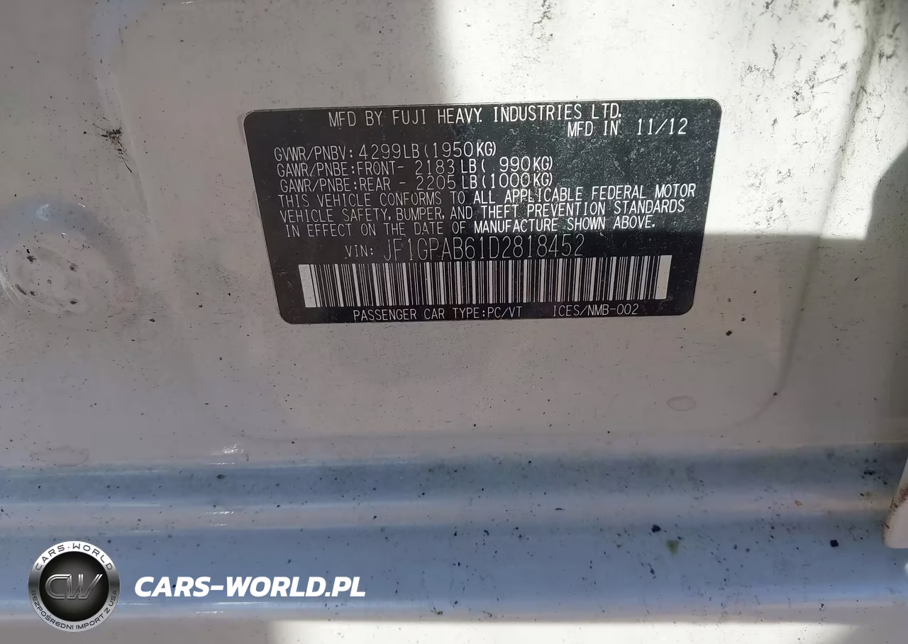 2013 Subaru Impreza 2.0I Premium VIN:JF1GPAB61D2818452 - 9